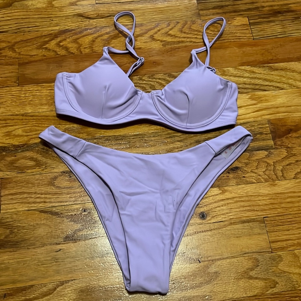Brand new never worn womens size small lavender bikini set
